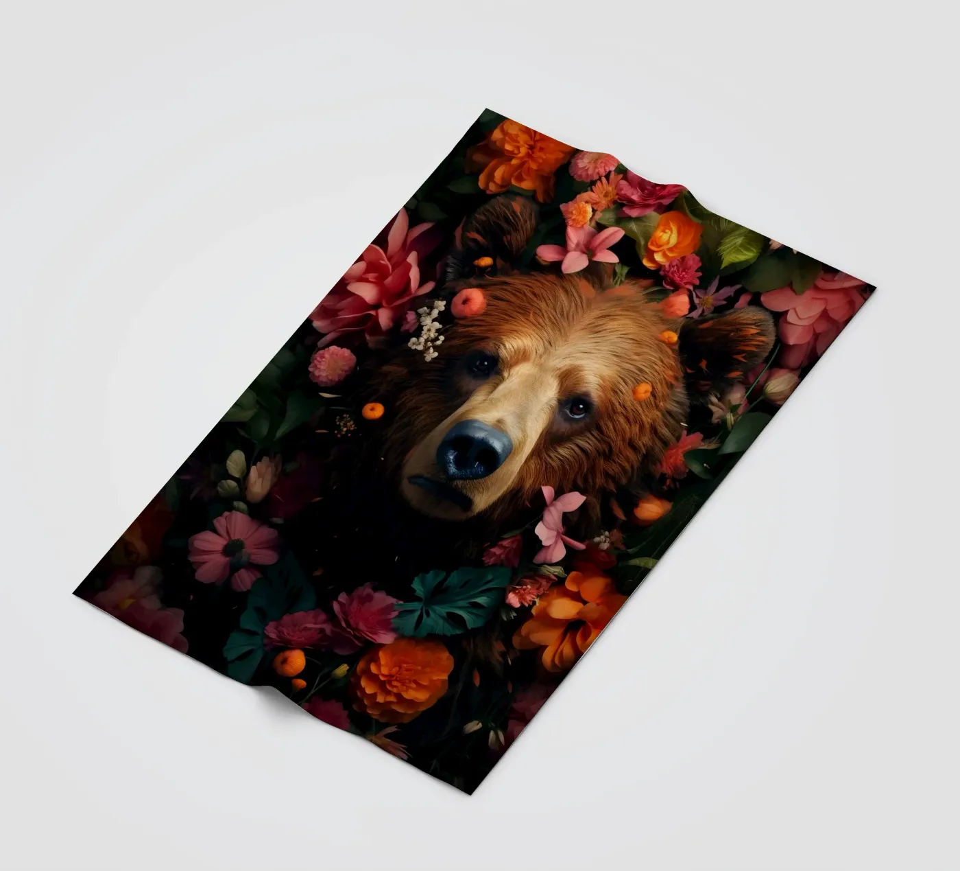 Bear Flowers 2 Fleecedecke von Mateo
