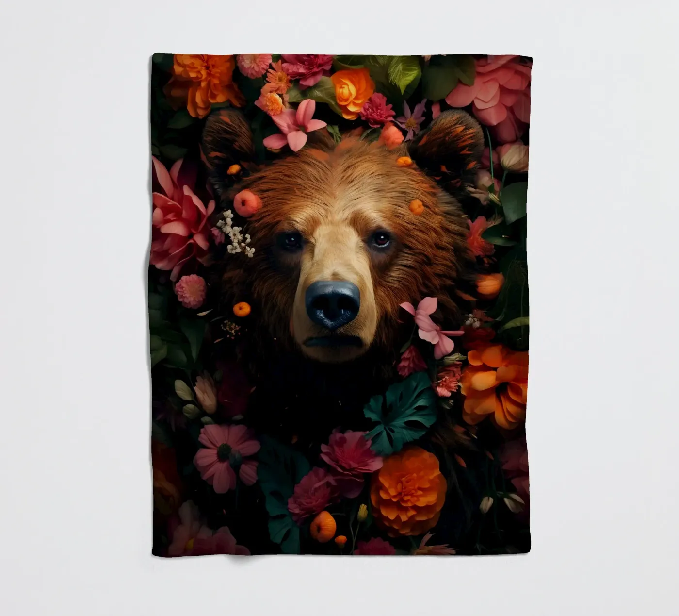 Bear Flowers 2 Fleecedecke von Mateo
