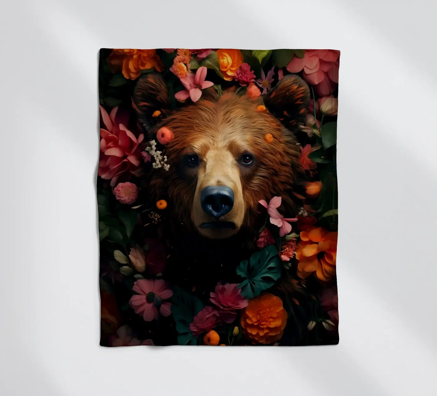 Bear Flowers 2 Fleecedecke von Mateo