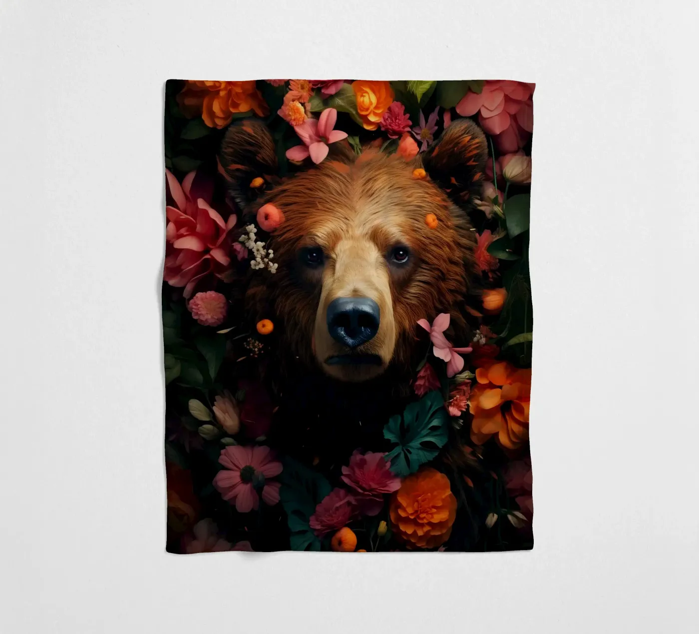Bear Flowers 2 Fleecedecke von Mateo