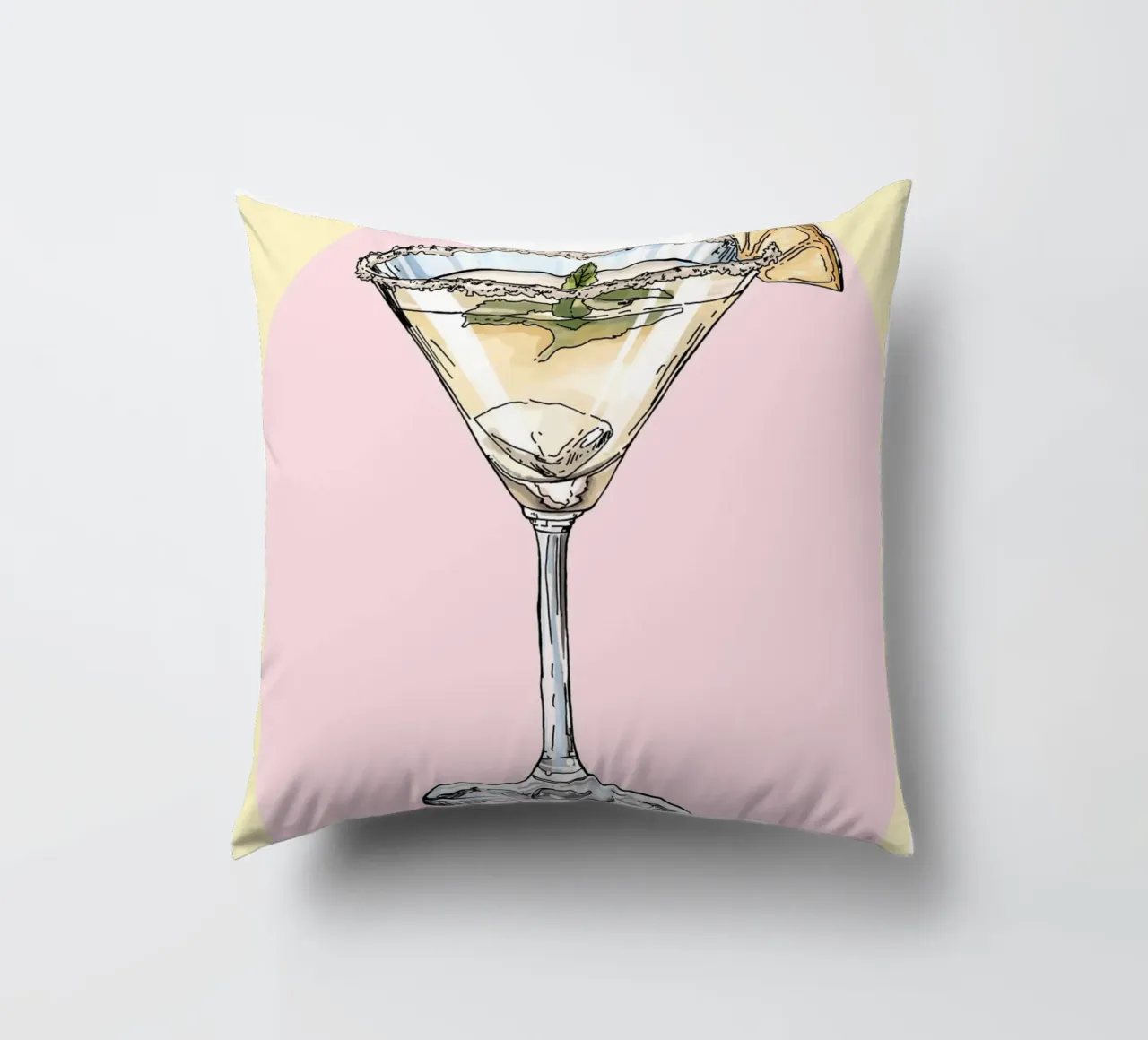 Martini Cocktail Print cuscino da TheCocktailClub