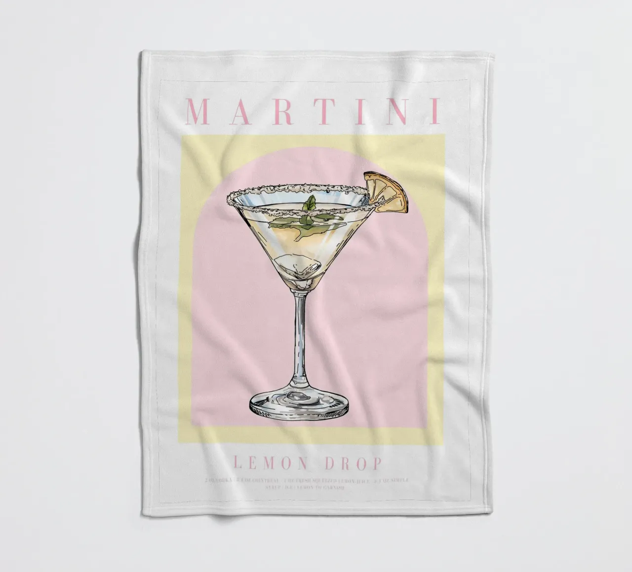 Martini Cocktail Print coperta in pile da TheCocktailClub
