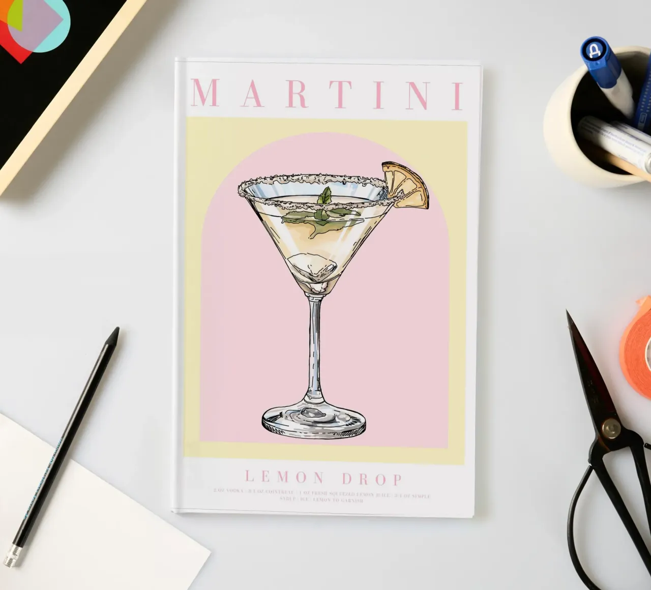 Martini Cocktail Print notebook by TheCocktailClub