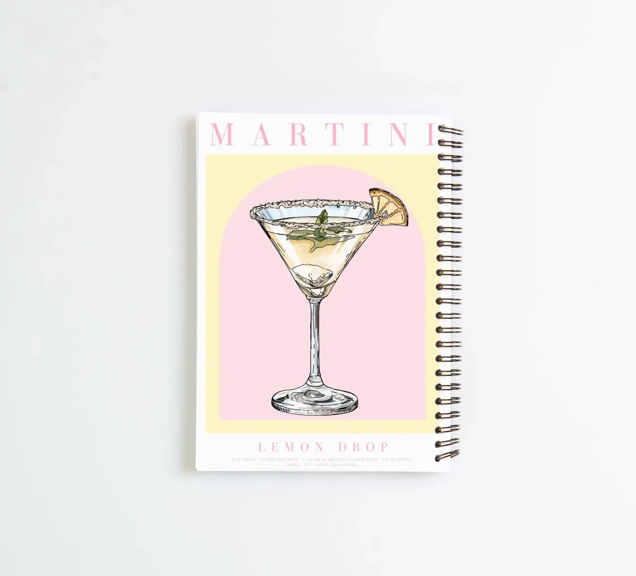 Martini Cocktail Print spiral notebook by TheCocktailClub