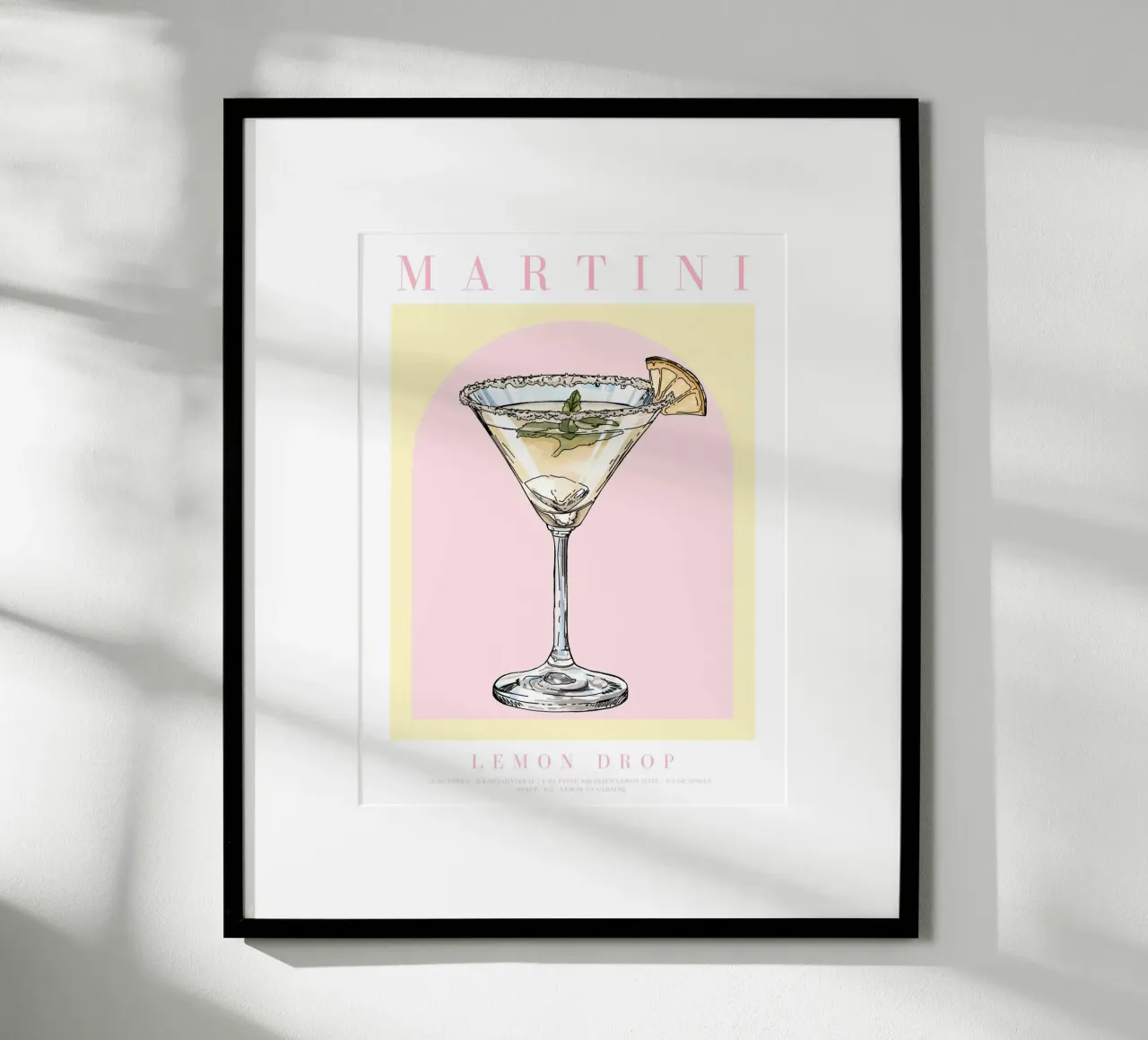 Martini Cocktail Print carta hahnemühle da TheCocktailClub