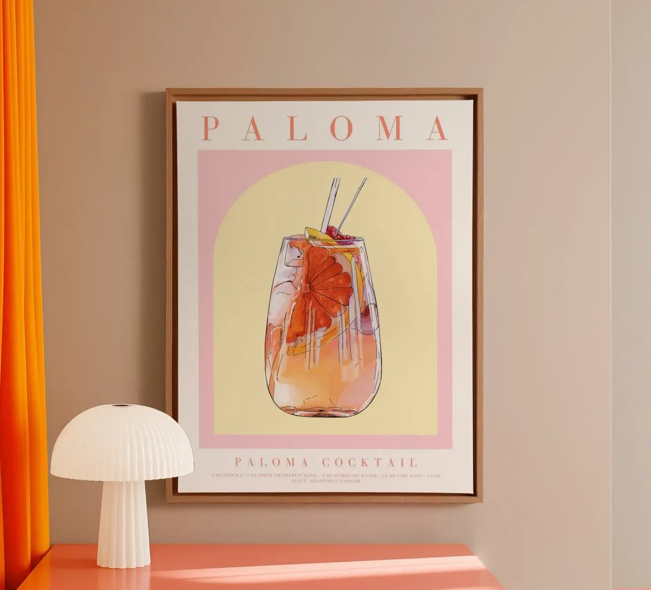 Cocktail Paloma tela con Cornice a cassetta da TheCocktailClub