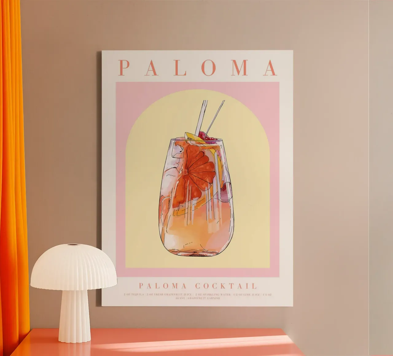 Cocktail Paloma tela con Cornice a cassetta da TheCocktailClub