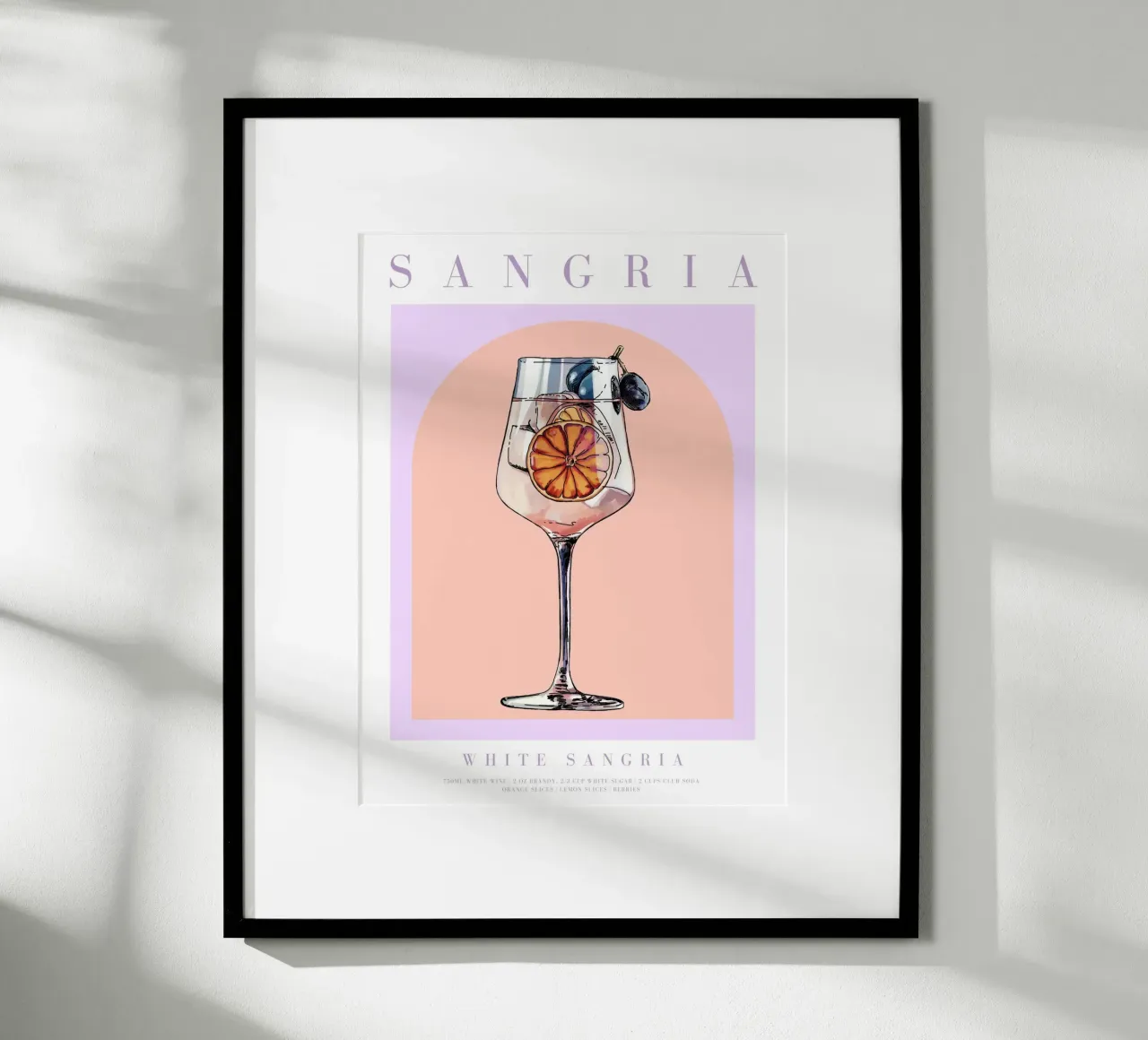 Ilustración de un cóctel de sangría poster de TheCocktailClub