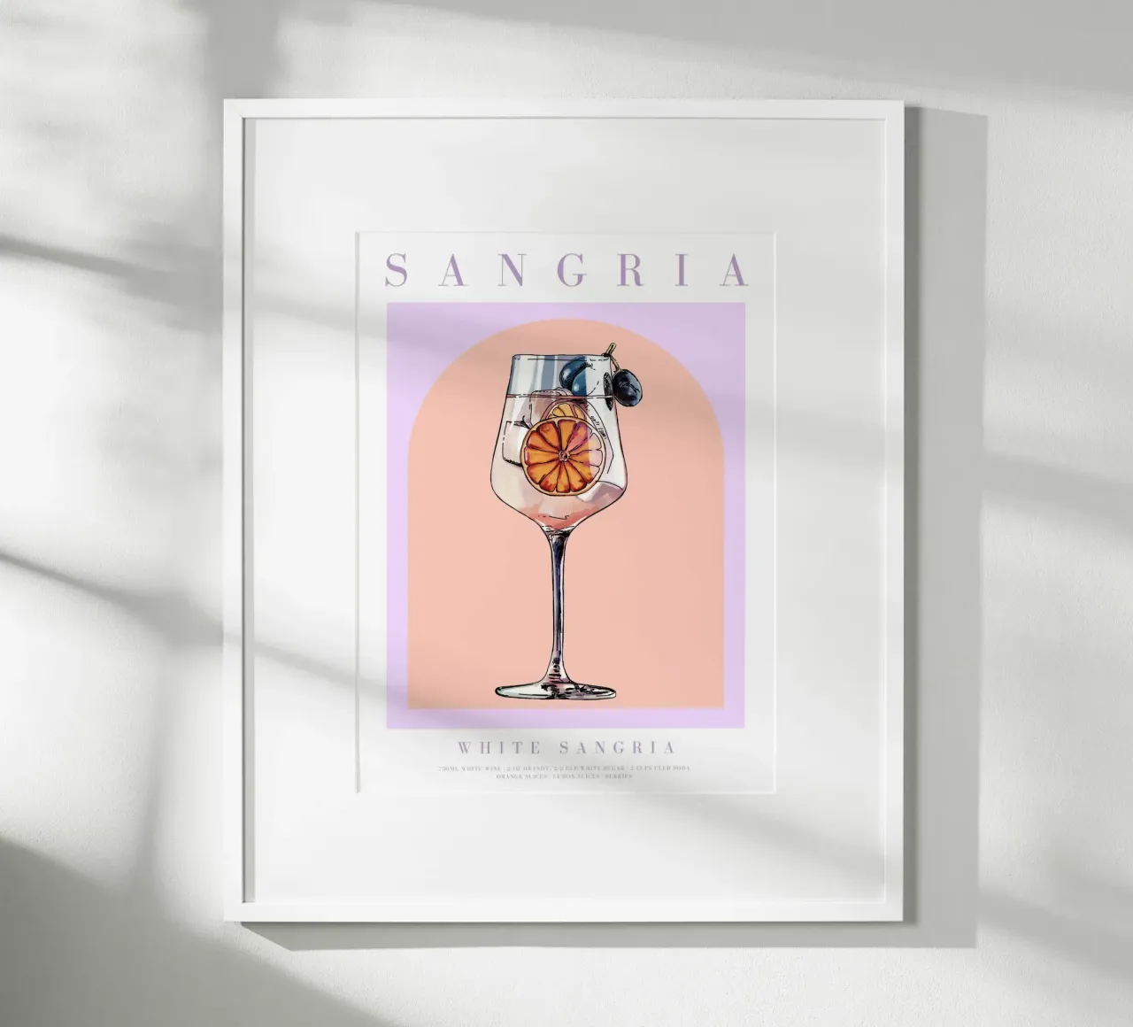 Ilustración de un cóctel de sangría poster de TheCocktailClub