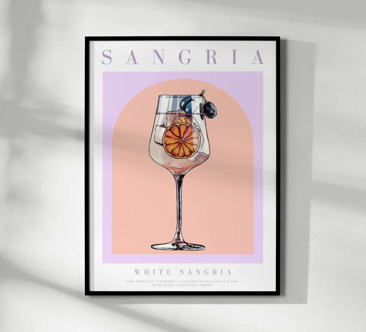 Ilustración de un cóctel de sangría poster de TheCocktailClub