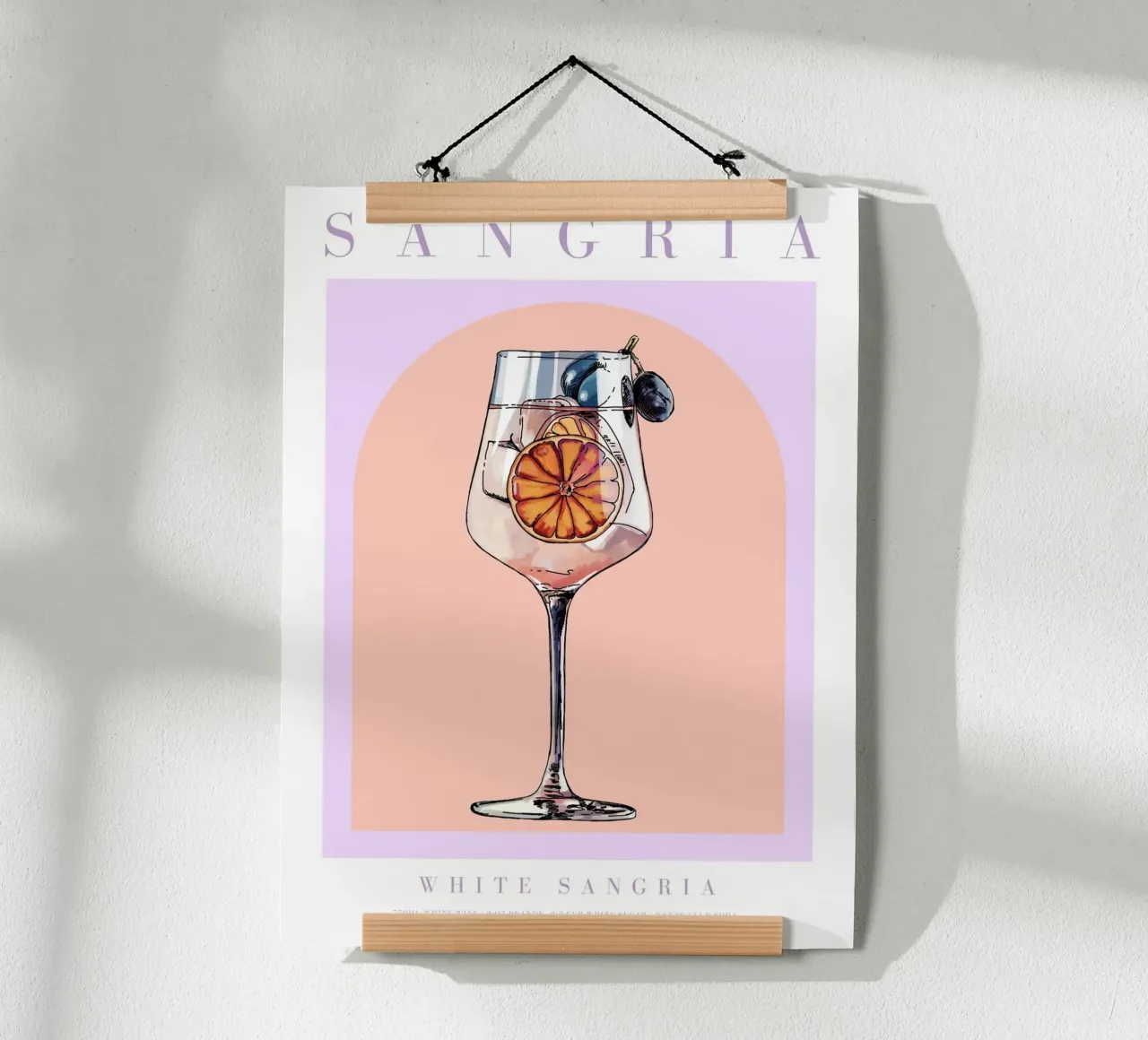 Ilustración de un cóctel de sangría poster de TheCocktailClub