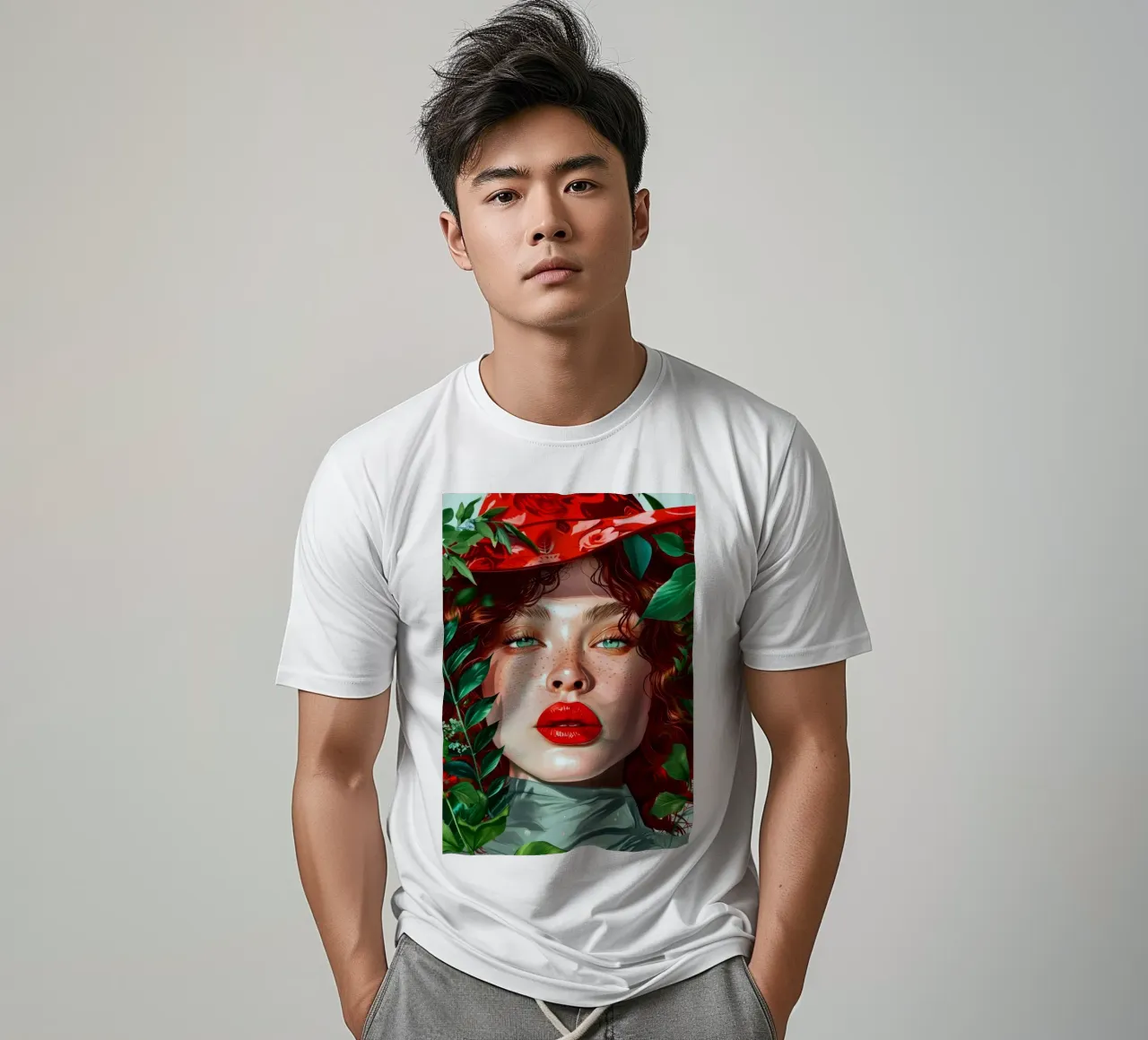 donna con occhi verdi t-shirt da Justyna Jaszke JBJart