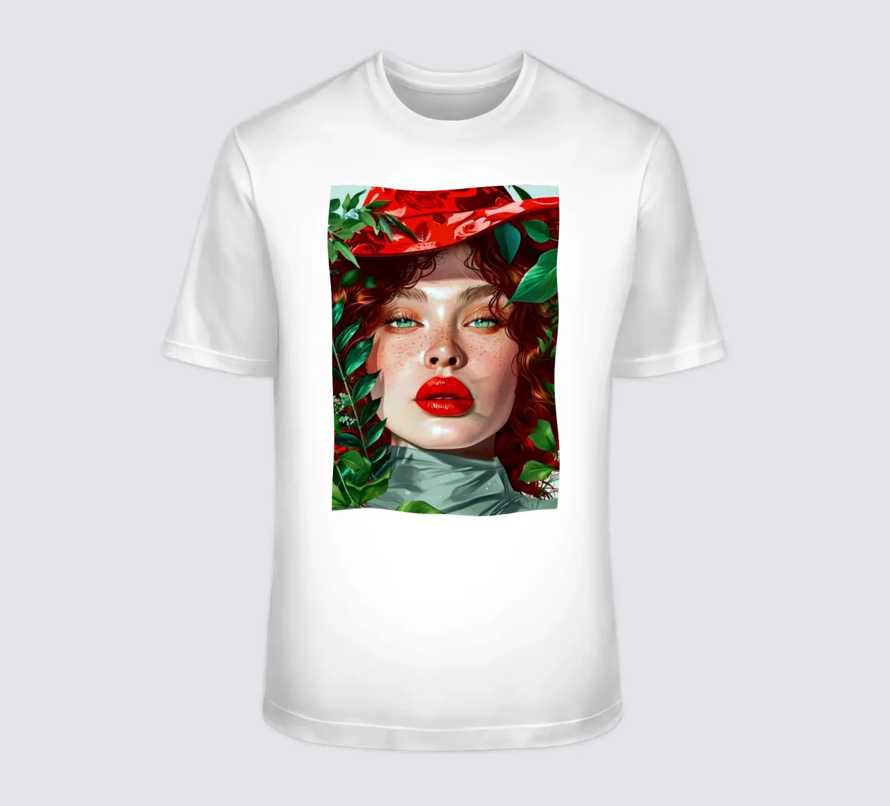 donna con occhi verdi t-shirt da Justyna Jaszke JBJart