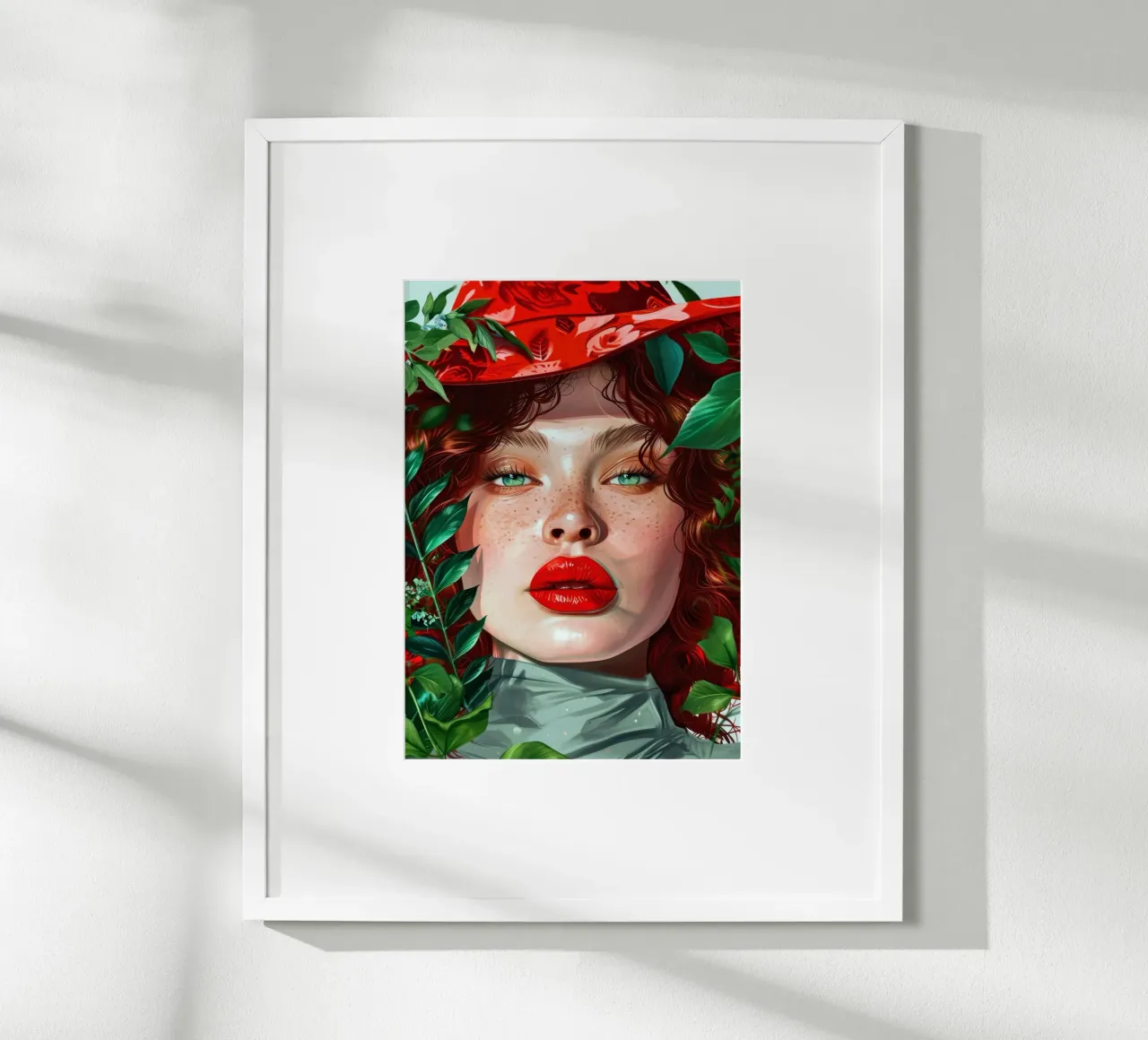 donna con occhi verdi poster con telaio in alluminio da Justyna Jaszke JBJart