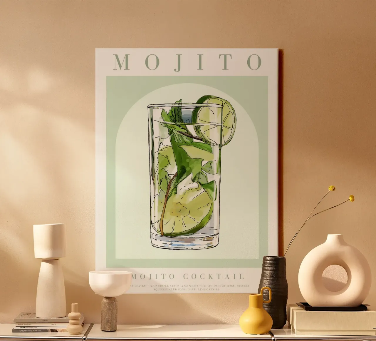 Mojito Cocktail Print canvas by TheCocktailClub