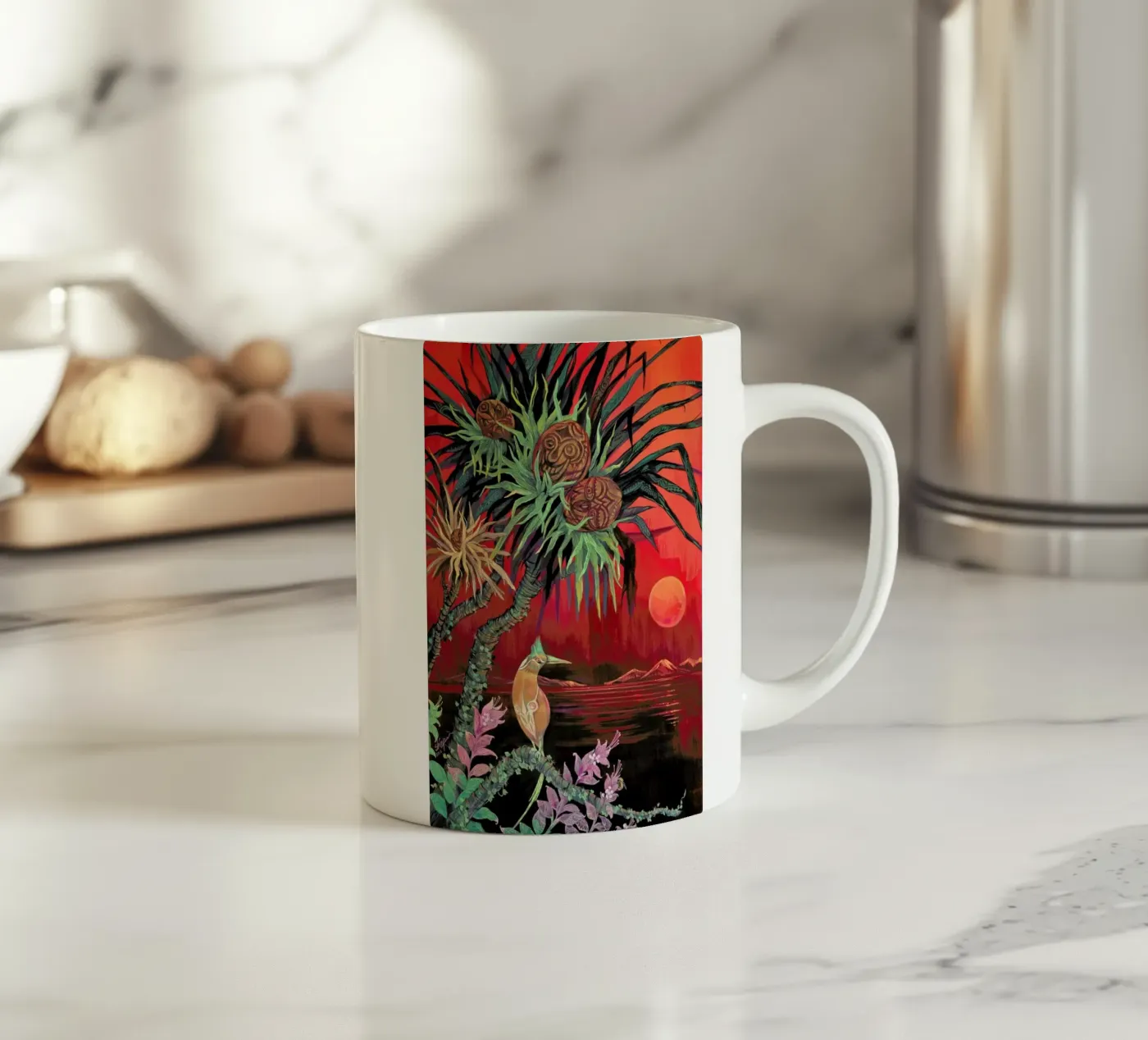 Red Sun ceramic mug by Naito Shinpei