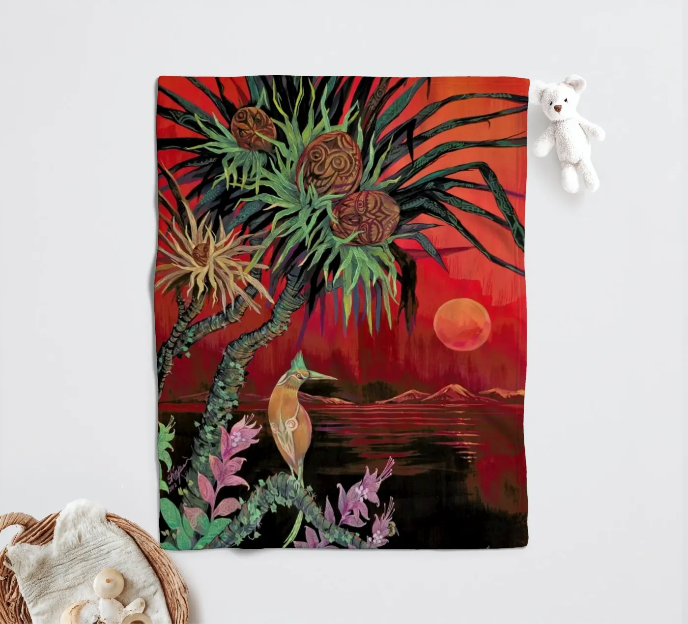 Red Sun Fleecedecke von Naito Shinpei