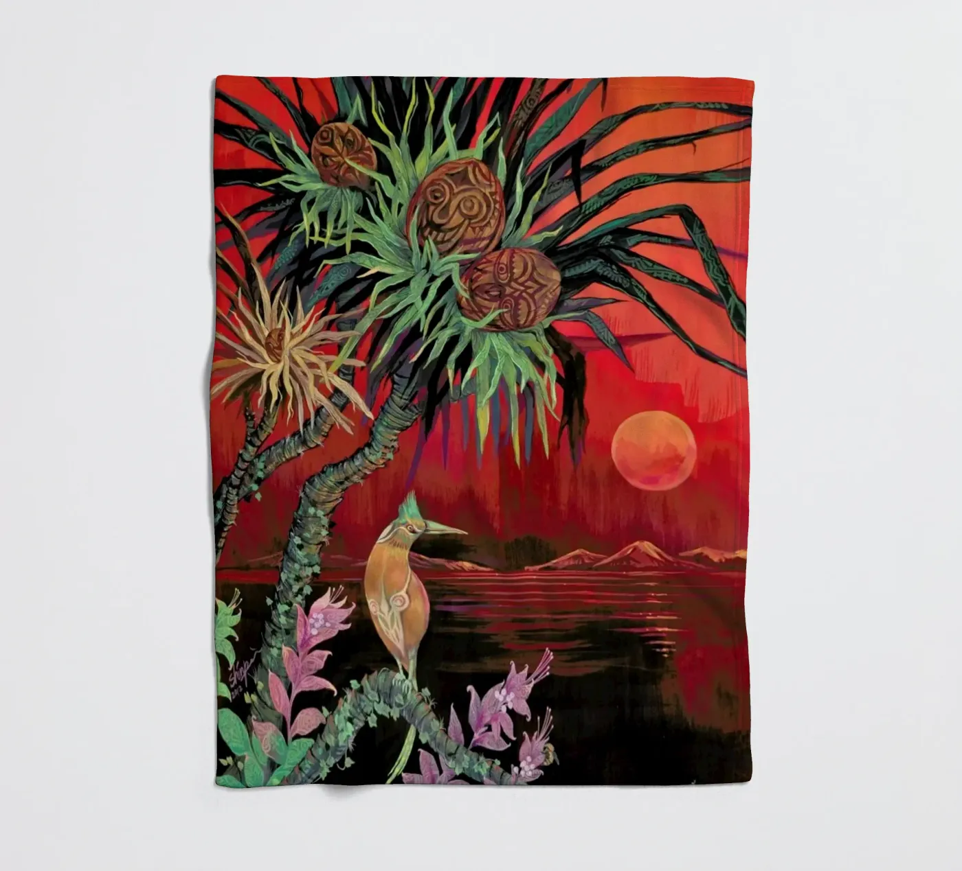 Red Sun Fleecedecke von Naito Shinpei