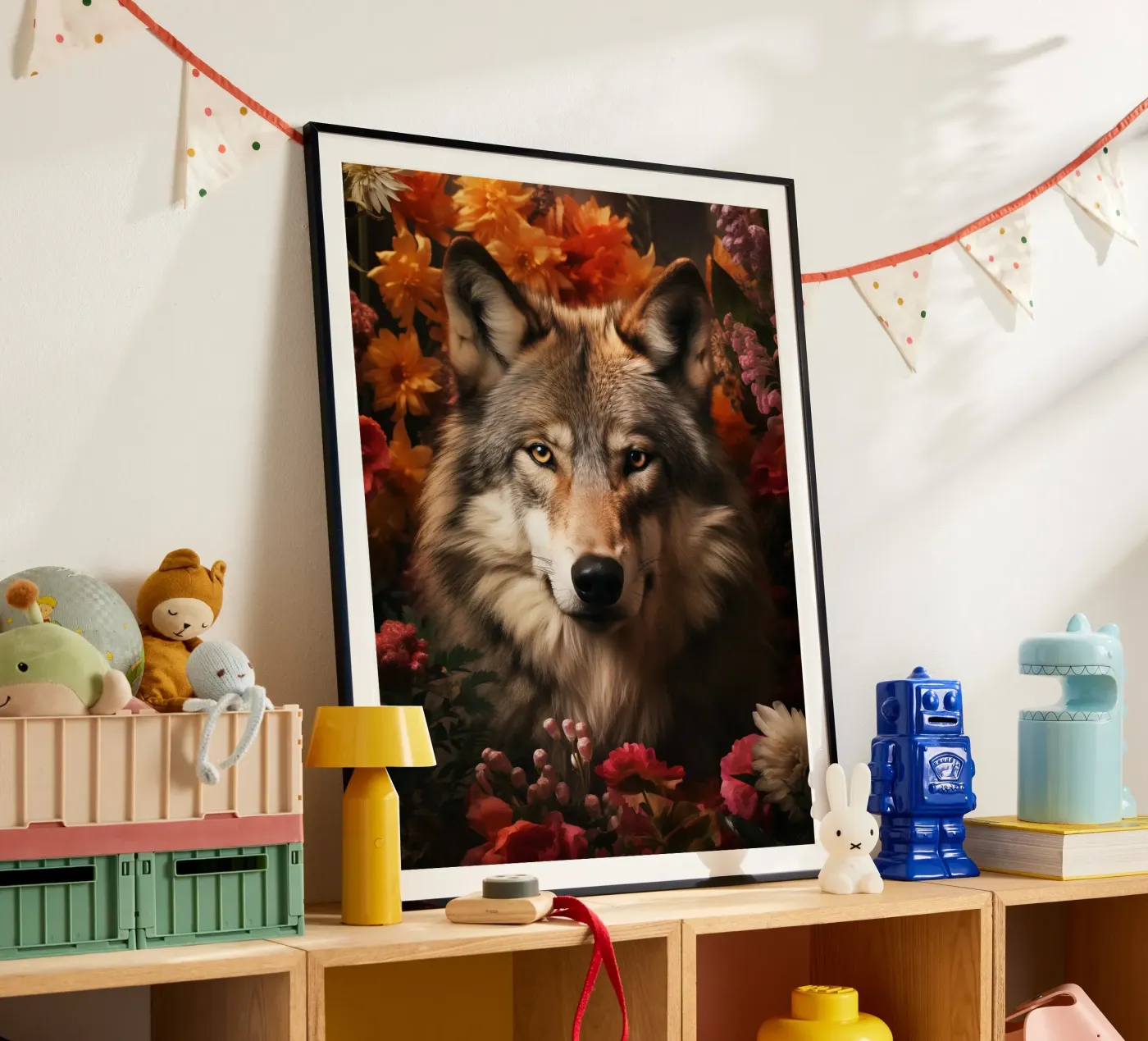 Wolf Flowers 4 poster da Mateo