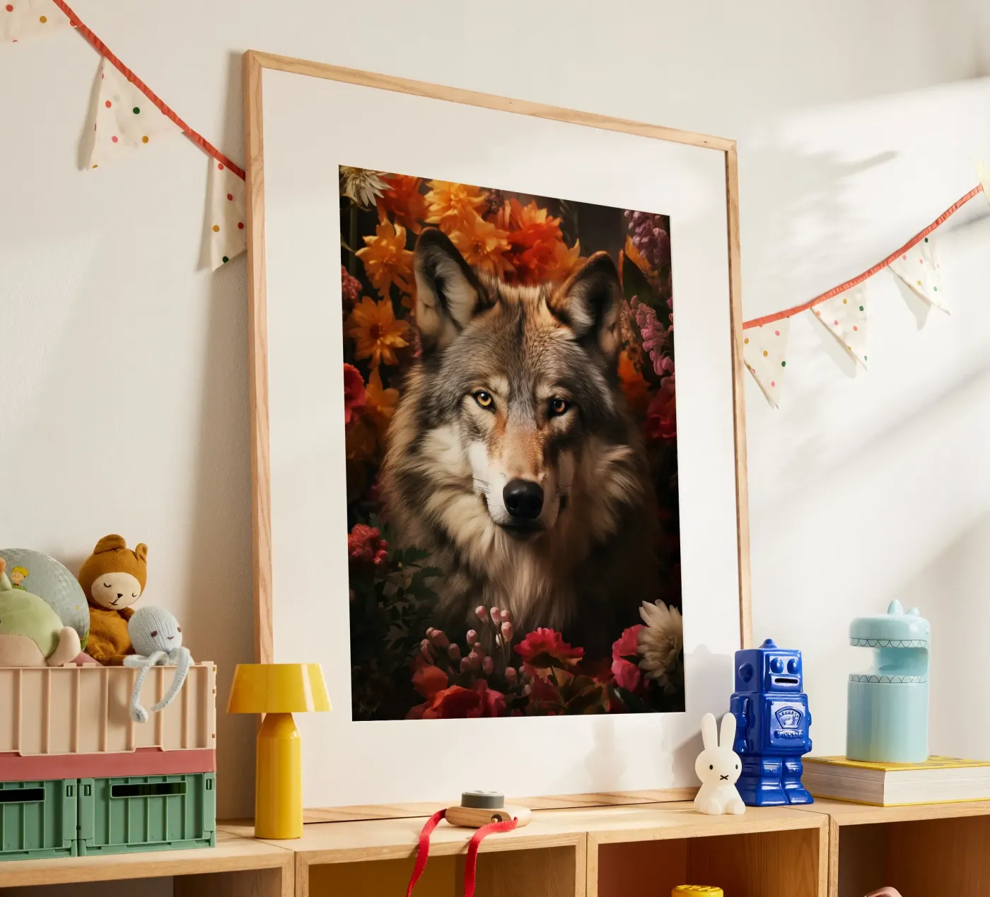 Wolf Flowers 4 poster da Mateo