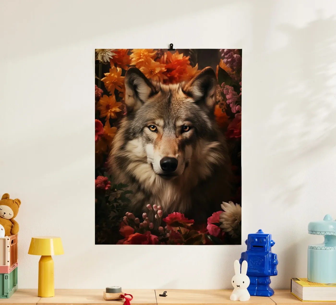 Wolf Flowers 4 poster da Mateo