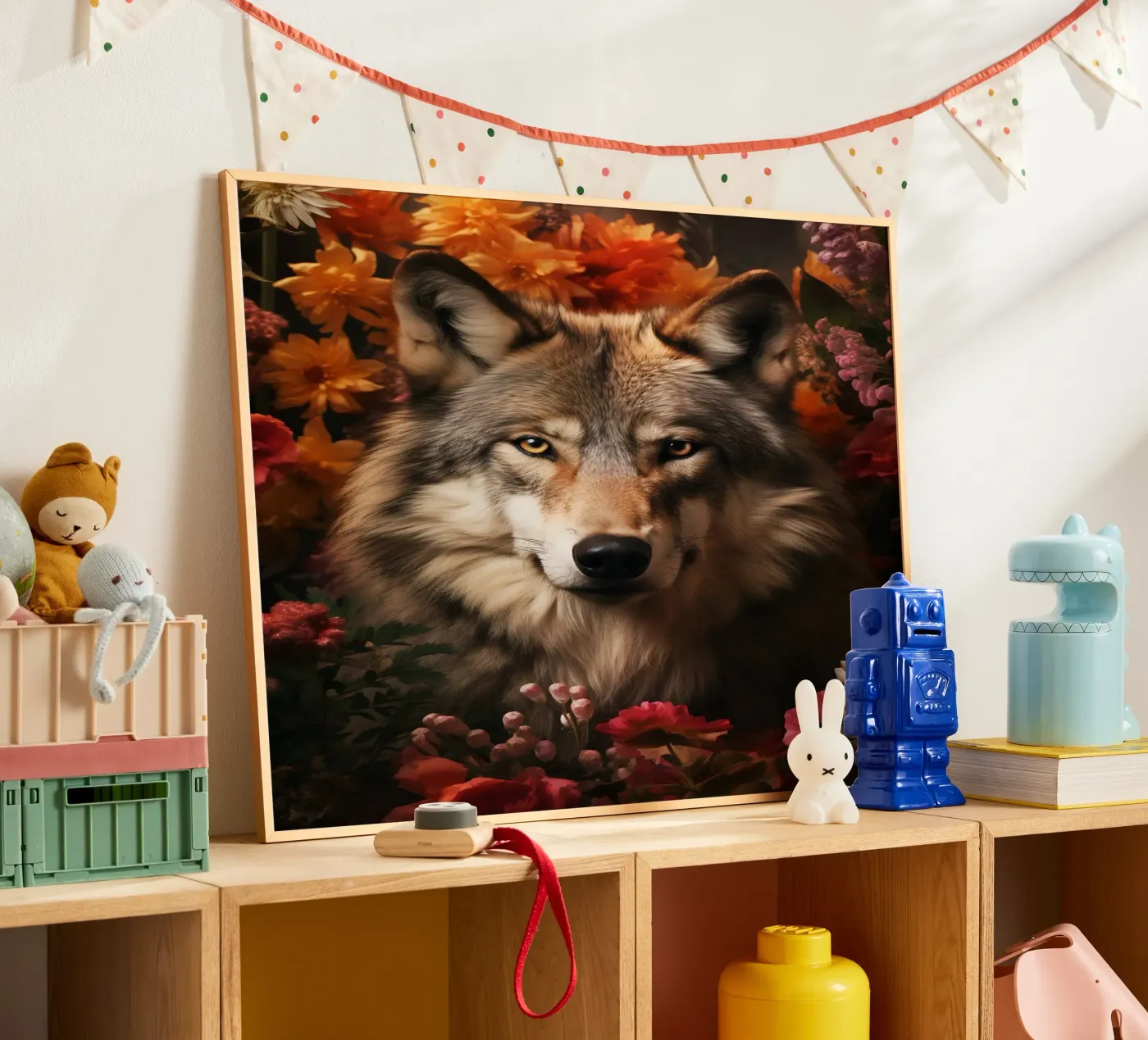 Wolf Flowers 4 poster da Mateo