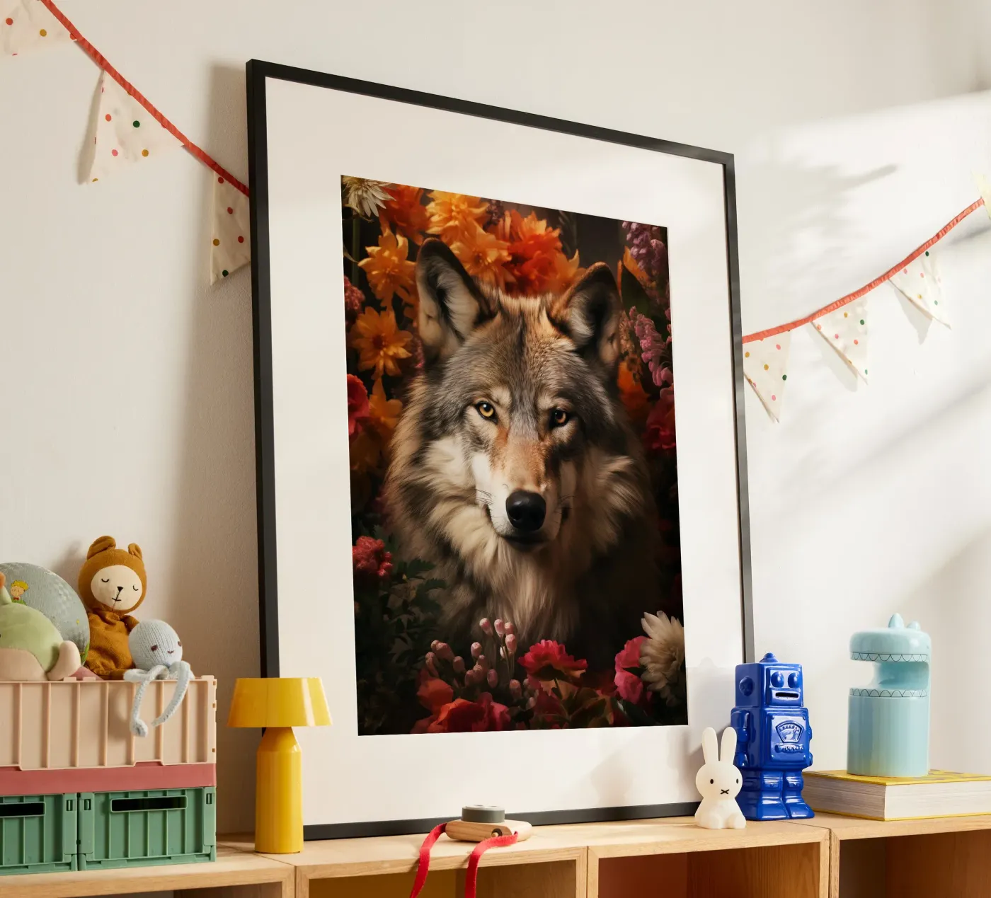 Wolf Flowers 4 poster da Mateo