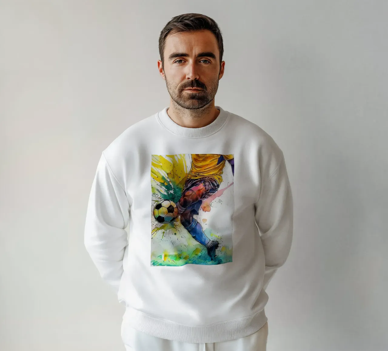 Giocatore di calcio sport art felpa da Justyna Jaszke JBJart