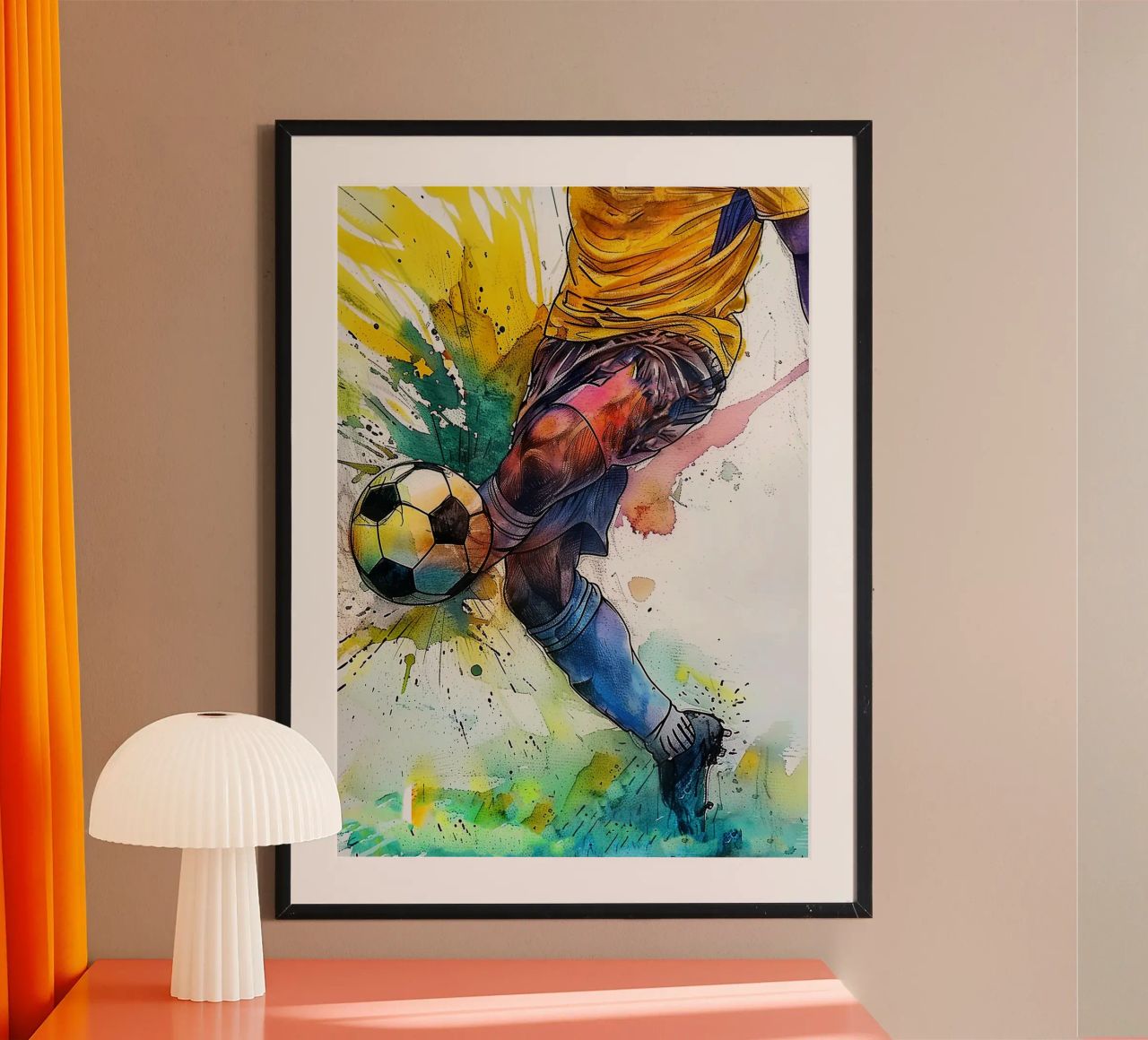 De sportkunst van de voetballer poster van Justyna Jaszke JBJart