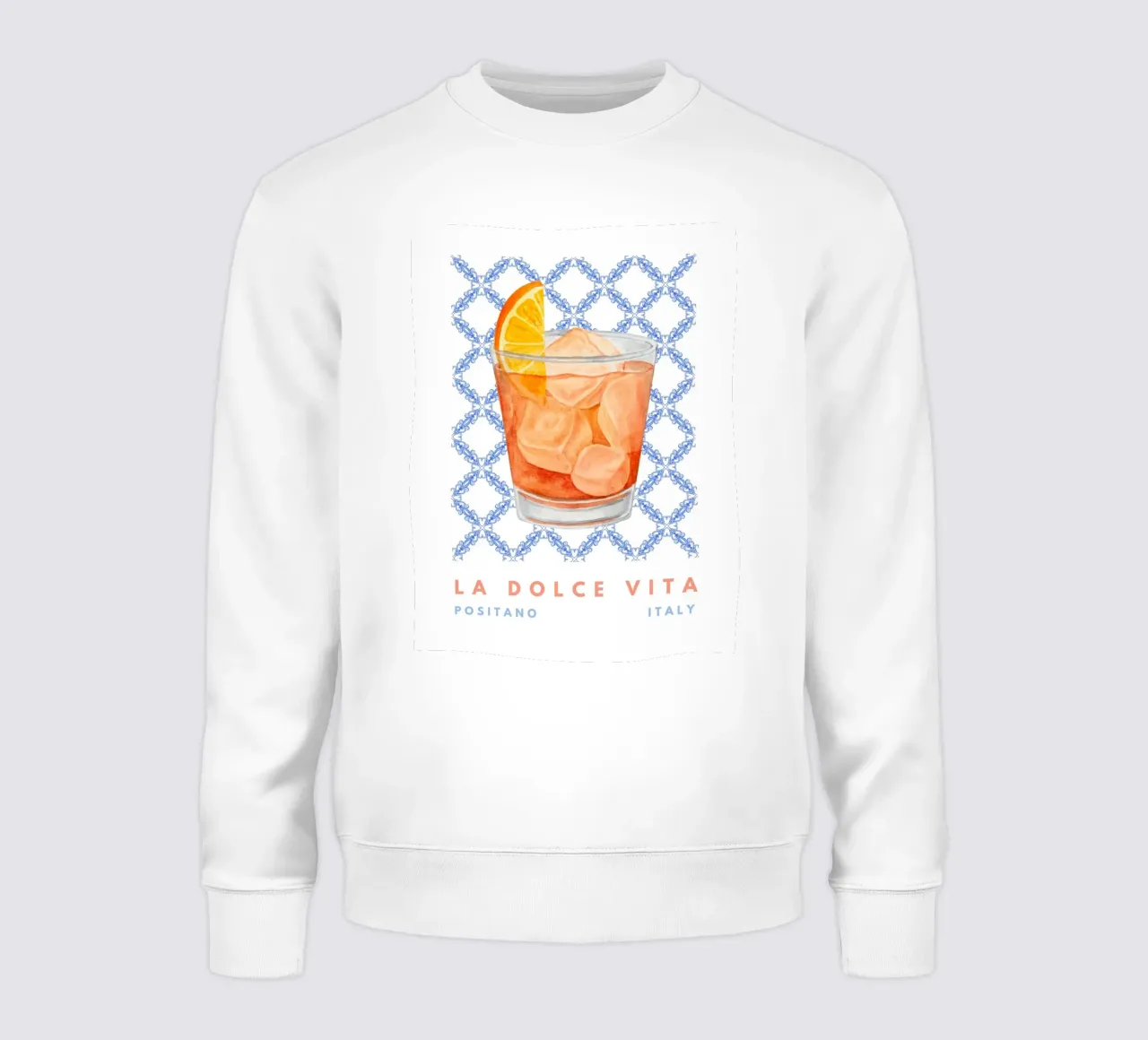 Negroni Cocktail Blauw Print sweatshirt van TheCocktailClub