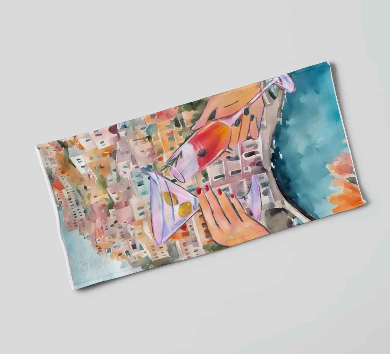 Cheers Cocktail Print towel by TheCocktailClub