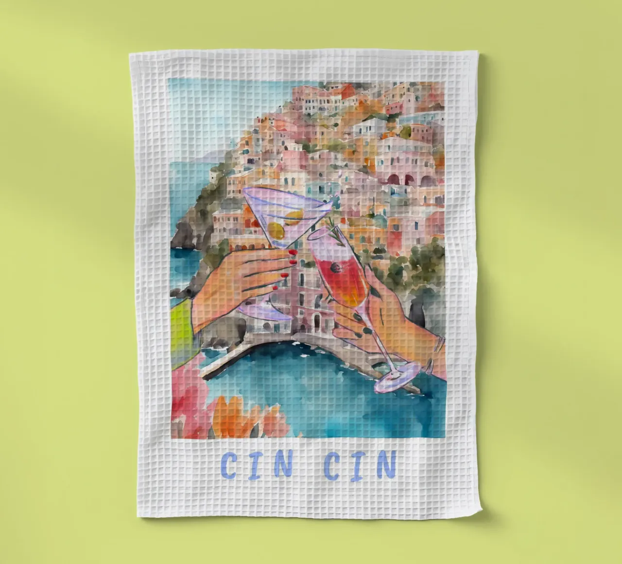 Cheers Cocktail Print tea towel by TheCocktailClub