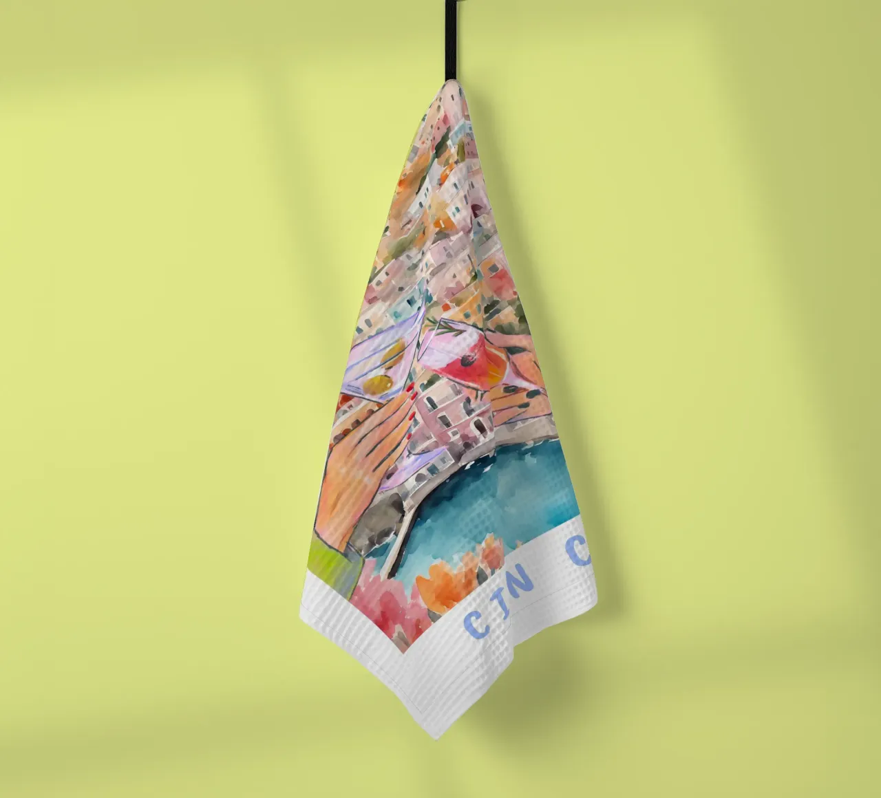 Cheers Cocktail Print tea towel by TheCocktailClub