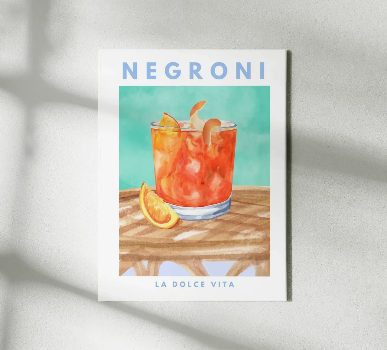 Negron iIllustrazione tela con Cornice a cassetta da TheCocktailClub