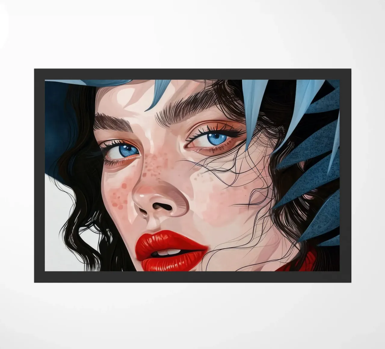 donna con occhi blu zerbino da Justyna Jaszke JBJart