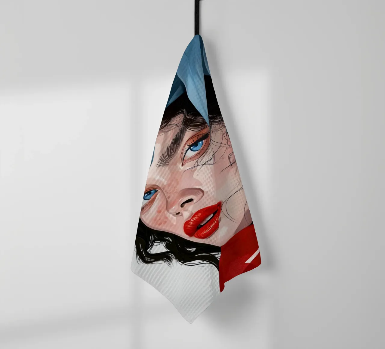 donna con occhi blu canovaccio da cucina da Justyna Jaszke JBJart