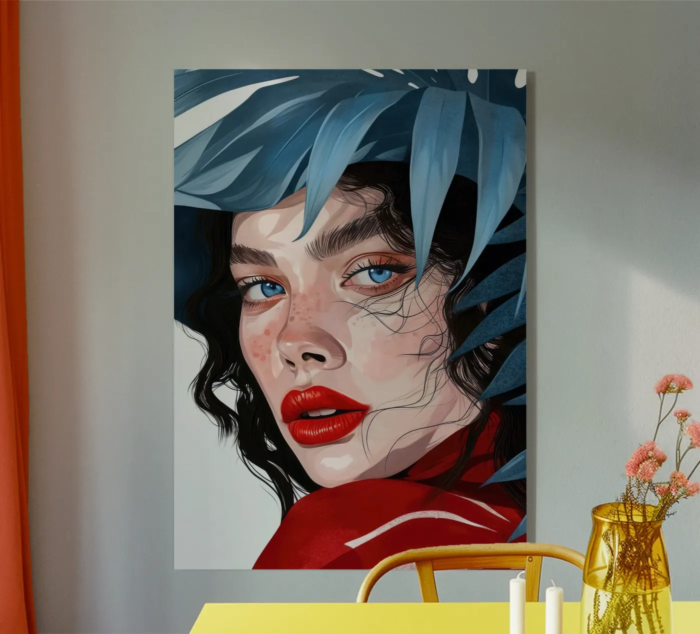 donna con occhi blu plexiglass da Justyna Jaszke JBJart