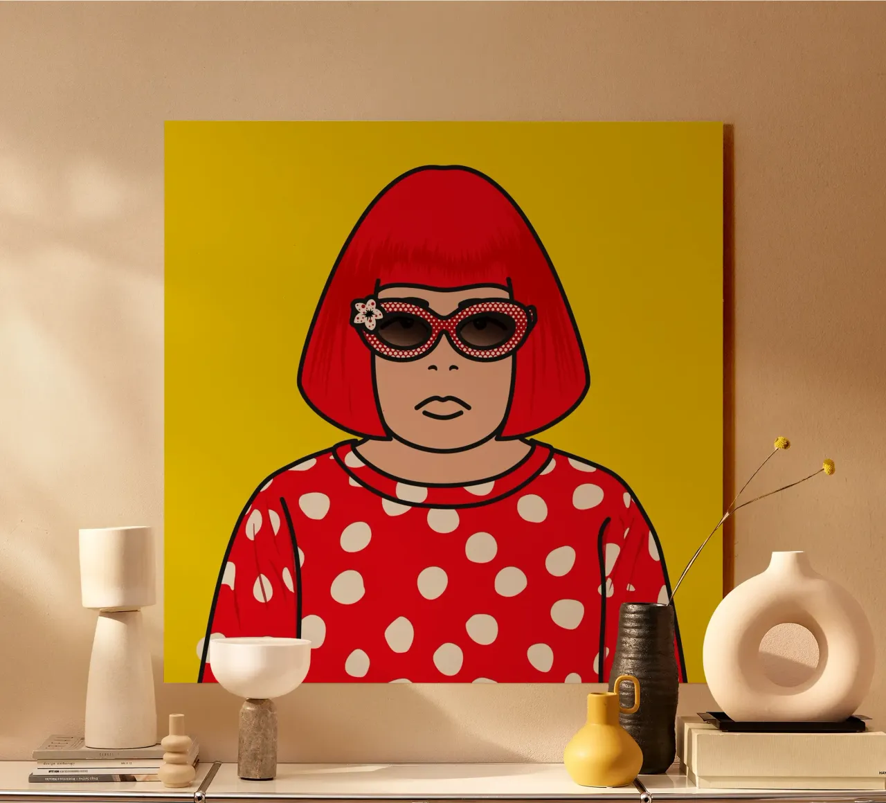 Retrato de lunares inspirado en Yayoi placa de forex de kookiepixel