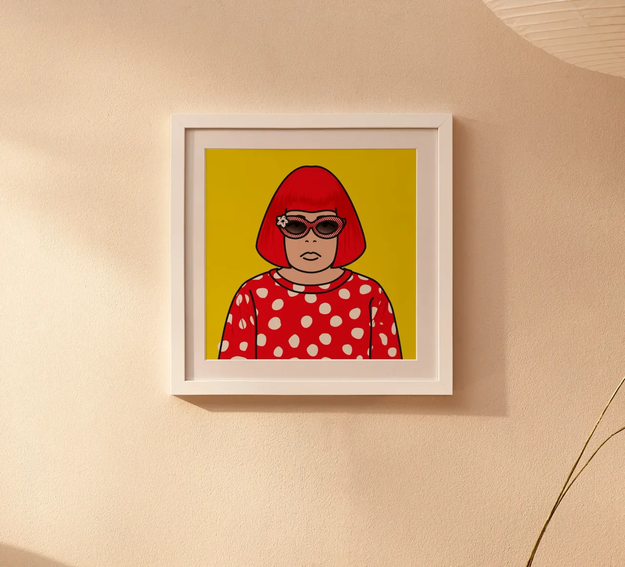 Yayoi-Inspired Polka Dot Portrait Art Print poster by kookiepixel