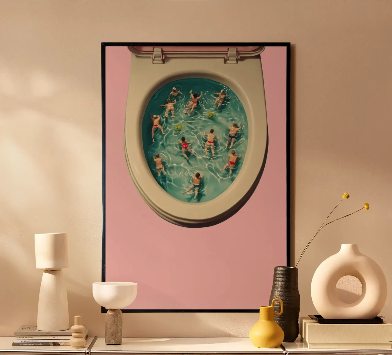 Swimming poster con telaio in legno da NORDLICHT DESIGNS