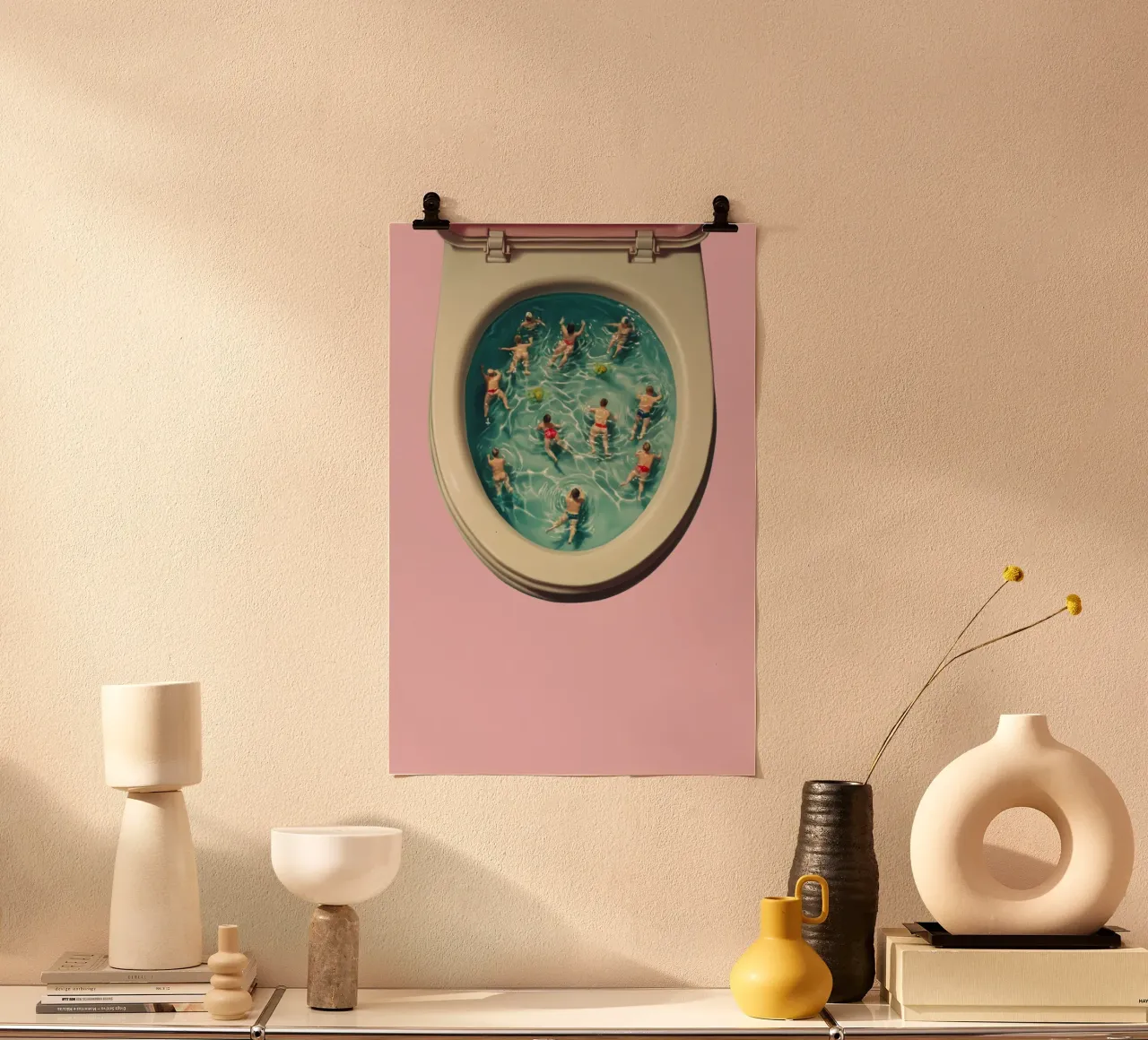 Swimming poster con telaio in legno da NORDLICHT DESIGNS