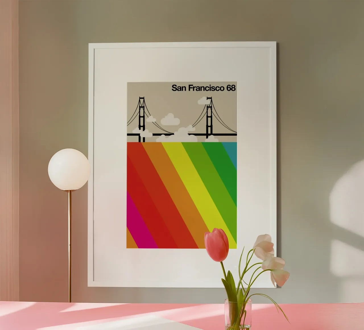 San Francisco 68 poster con telaio in legno da Bo Lundberg