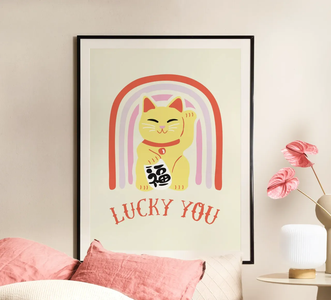 Lucky you poster con telaio in alluminio da 2toastdesign
