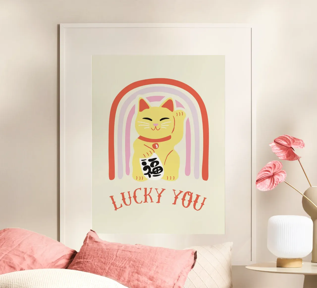 Lucky you poster con telaio in alluminio da 2toastdesign