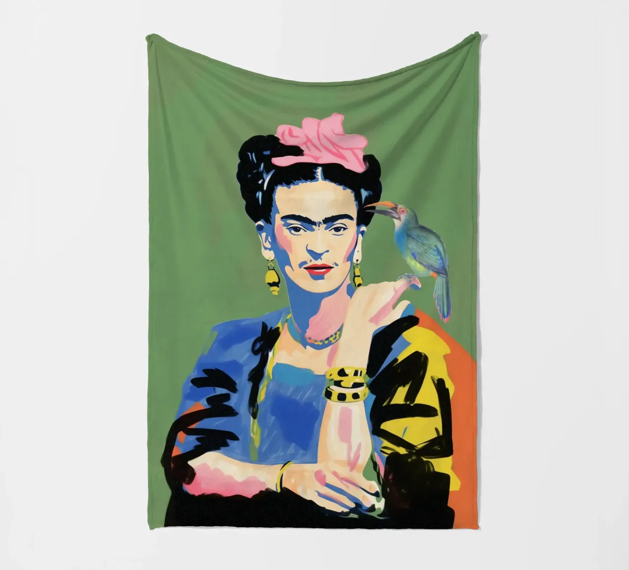 I pappagalli di Kahlo amano coperta in pile da Carinaprint