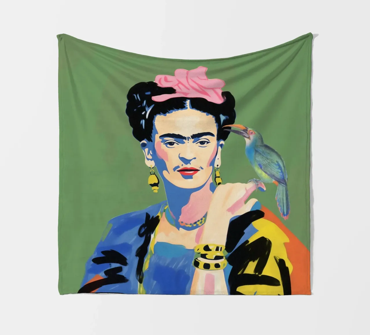 I pappagalli di Kahlo amano coperta in pile da Carinaprint