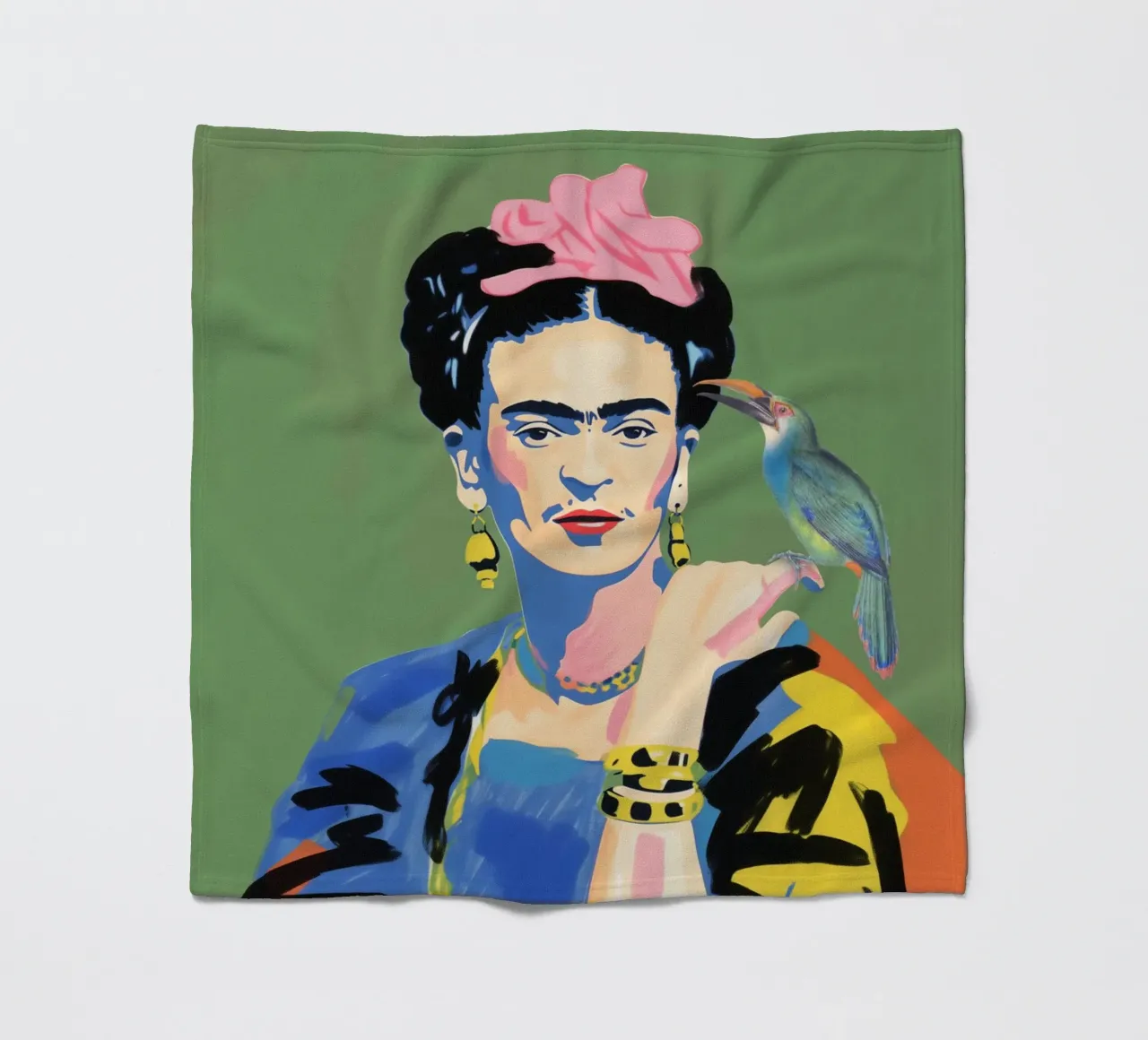 I pappagalli di Kahlo amano coperta in pile da Carinaprint