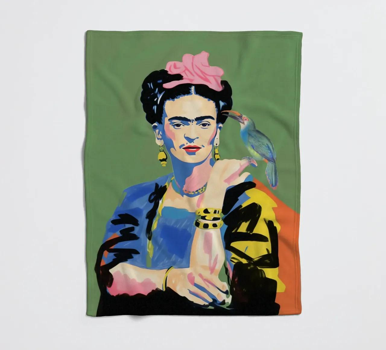 I pappagalli di Kahlo amano coperta in pile da Carinaprint