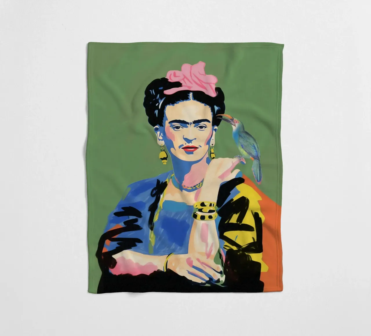 I pappagalli di Kahlo amano coperta in pile da Carinaprint