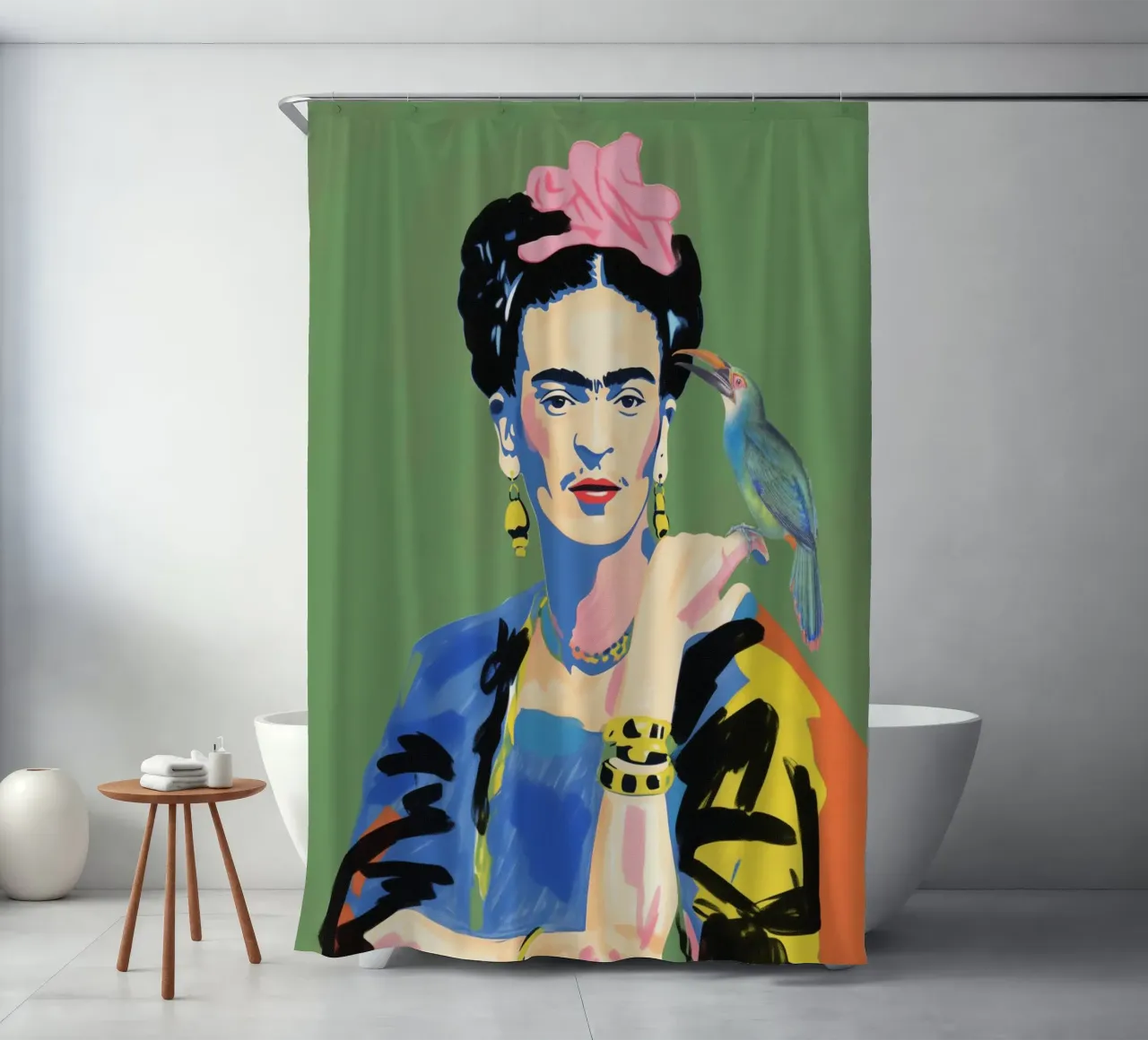 I pappagalli di Kahlo amano tenda da doccia da Carinaprint